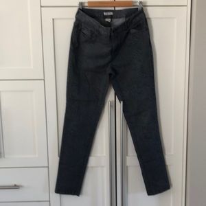 Per Se Grey Snakeskin Look Slim Leg Pants Size 6